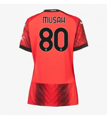 AC Milan Yunus Musah #80 Domácí Dres pro Dámy 2023-24 Krátkým Rukávem