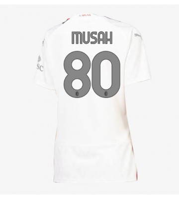 AC Milan Yunus Musah #80 Venkovní Dres pro Dámy 2023-24 Krátkým Rukávem