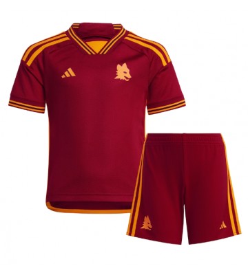 AS Roma Domácí dres komplet pro Děti 2023-24 Krátkým Rukávem (+ Krátké kalhoty)