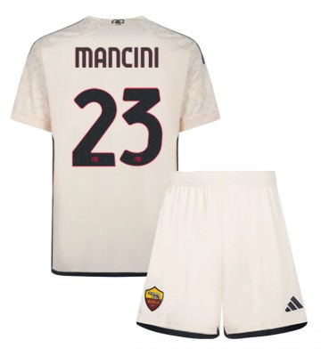 AS Roma Gianluca Mancini #23 Venkovní dres komplet pro Děti 2023-24 Krátkým Rukávem (+ Krátké kalhoty)