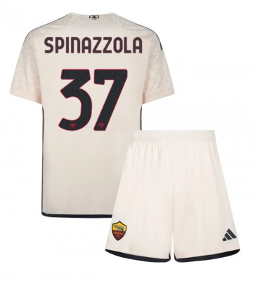 AS Roma Leonardo Spinazzola #37 Venkovní dres komplet pro Děti 2023-24 Krátkým Rukávem (+ Krátké kalhoty)