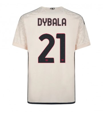 AS Roma Paulo Dybala #21 Venkovní Dres 2023-24 Krátkým Rukávem