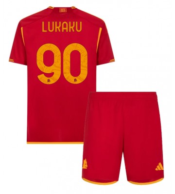 AS Roma Romelu Lukaku #90 Domácí dres komplet pro Děti 2023-24 Krátkým Rukávem (+ Krátké kalhoty)