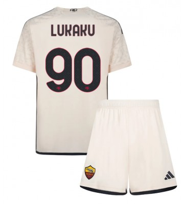 AS Roma Romelu Lukaku #90 Venkovní dres komplet pro Děti 2023-24 Krátkým Rukávem (+ Krátké kalhoty)