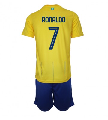 Al-Nassr Cristiano Ronaldo #7 Domácí dres komplet pro Děti 2023-24 Krátkým Rukávem (+ Krátké kalhoty)