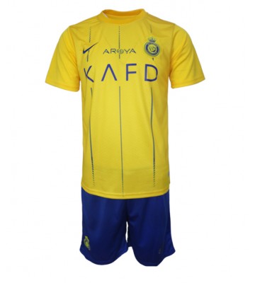 Al-Nassr Domácí dres komplet pro Děti 2023-24 Krátkým Rukávem (+ Krátké kalhoty)