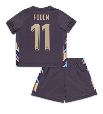 Anglie Phil Foden #11 Venkovní dres komplet pro Děti ME 2024 Krátkým Rukávem (+ Krátké kalhoty)