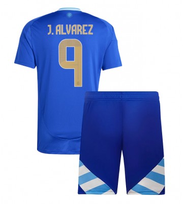 Argentina Julian Alvarez #9 Venkovní dres komplet pro Děti Copa America 2024 Krátkým Rukávem (+ Krátké kalhoty)