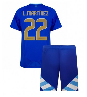 Argentina Lautaro Martinez #22 Venkovní dres komplet pro Děti Copa America 2024 Krátkým Rukávem (+ Krátké kalhoty)