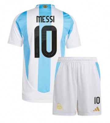 Argentina Lionel Messi #10 Domácí dres komplet pro Děti Copa America 2024 Krátkým Rukávem (+ Krátké kalhoty)