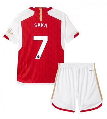 Arsenal Bukayo Saka #7 Domácí dres komplet pro Děti 2023-24 Krátkým Rukávem (+ Krátké kalhoty)