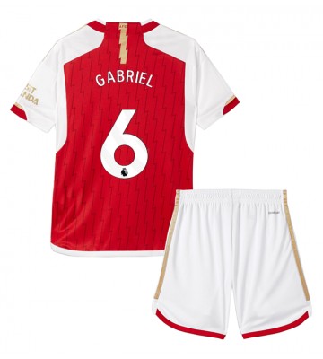 Arsenal Gabriel Magalhaes #6 Domácí dres komplet pro Děti 2023-24 Krátkým Rukávem (+ Krátké kalhoty)