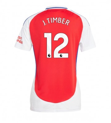 Arsenal Jurrien Timber #12 Domácí Dres pro Dámy 2024-25 Krátkým Rukávem