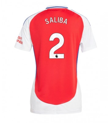 Arsenal William Saliba #2 Domácí Dres pro Dámy 2024-25 Krátkým Rukávem