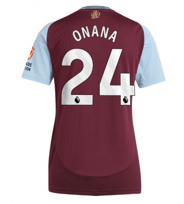 Aston Villa Amadou Onana #24 Domácí Dres pro Dámy 2024-25 Krátkým Rukávem