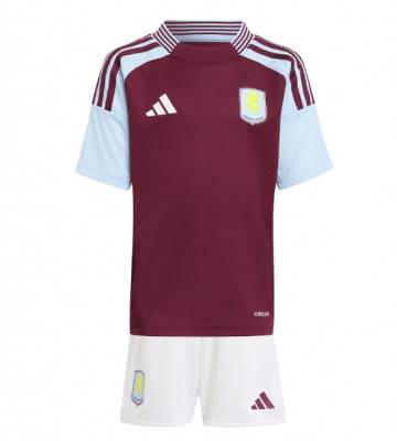 Aston Villa Domácí dres komplet pro Děti 2024-25 Krátkým Rukávem (+ Krátké kalhoty)