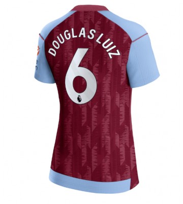 Aston Villa Douglas Luiz #6 Domácí Dres pro Dámy 2023-24 Krátkým Rukávem