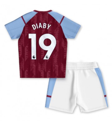 Aston Villa Moussa Diaby #19 Domácí dres komplet pro Děti 2023-24 Krátkým Rukávem (+ Krátké kalhoty)