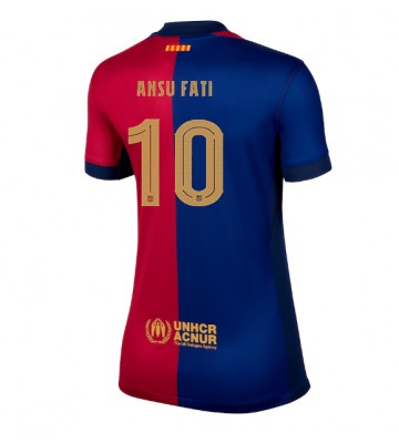 Barcelona Ansu Fati #10 Domácí Dres pro Dámy 2024-25 Krátkým Rukávem