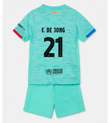 Barcelona Frenkie de Jong #21 Alternativní dres komplet pro Děti 2023-24 Krátkým Rukávem (+ Krátké kalhoty)