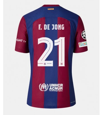 Barcelona Frenkie de Jong #21 Domácí Dres pro Dámy 2023-24 Krátkým Rukávem