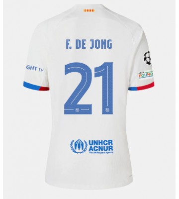 Barcelona Frenkie de Jong #21 Venkovní Dres 2023-24 Krátkým Rukávem