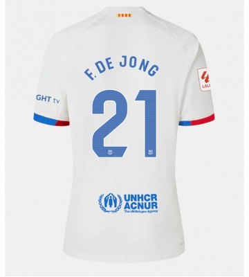 Barcelona Frenkie de Jong #21 Venkovní Dres pro Dámy 2023-24 Krátkým Rukávem