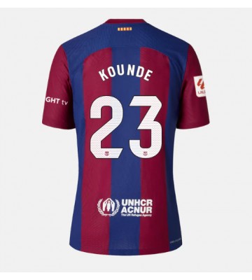 Barcelona Jules Kounde #23 Domácí Dres pro Dámy 2023-24 Krátkým Rukávem