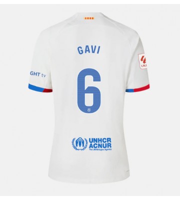 Barcelona Paez Gavi #6 Venkovní Dres pro Dámy 2023-24 Krátkým Rukávem