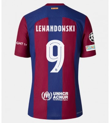 Barcelona Robert Lewandowski #9 Domácí Dres 2023-24 Krátkým Rukávem