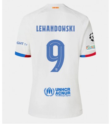 Barcelona Robert Lewandowski #9 Venkovní Dres 2023-24 Krátkým Rukávem