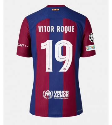 Barcelona Vitor Roque #19 Domácí Dres pro Dámy 2023-24 Krátkým Rukávem