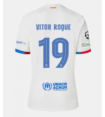 Barcelona Vitor Roque #19 Venkovní Dres 2023-24 Krátkým Rukávem