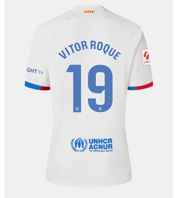 Barcelona Vitor Roque #19 Venkovní Dres pro Dámy 2023-24 Krátkým Rukávem