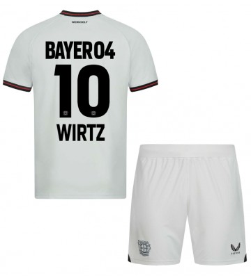 Bayer Leverkusen Florian Wirtz #10 Venkovní dres komplet pro Děti 2023-24 Krátkým Rukávem (+ Krátké kalhoty)