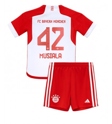 Bayern Munich Jamal Musiala #42 Domácí dres komplet pro Děti 2023-24 Krátkým Rukávem (+ Krátké kalhoty)