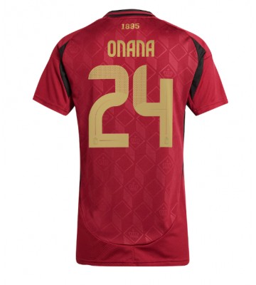 Belgie Amadou Onana #24 Domácí Dres pro Dámy ME 2024 Krátkým Rukávem