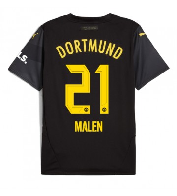 Borussia Dortmund Donyell Malen #21 Venkovní Dres 2024-25 Krátkým Rukávem