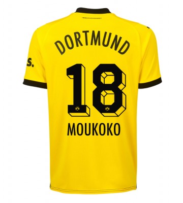 Borussia Dortmund Youssoufa Moukoko #18 Domácí Dres 2023-24 Krátkým Rukávem