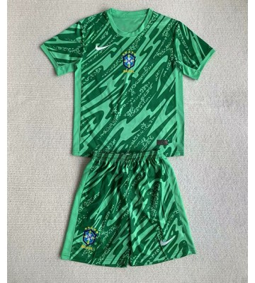 Brazílie Brankář Venkovní dres komplet pro Děti Copa America 2024 Krátkým Rukávem (+ Krátké kalhoty)