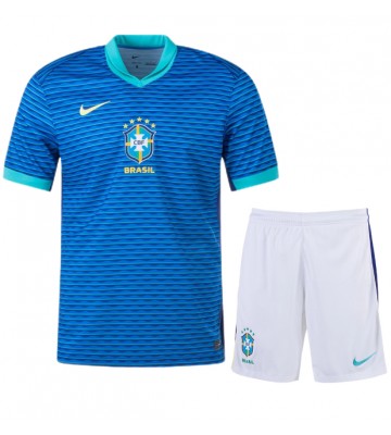 Brazílie Venkovní dres komplet pro Děti Copa America 2024 Krátkým Rukávem (+ Krátké kalhoty)