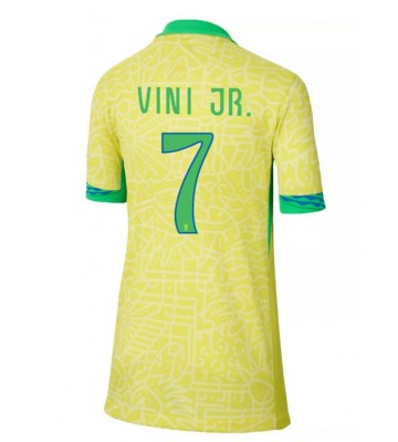 Brazílie Vinicius Junior #7 Domácí Dres pro Dámy Copa America 2024 Krátkým Rukávem