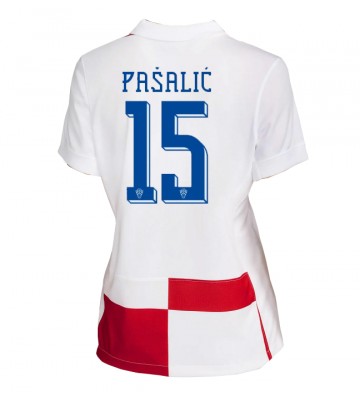 Chorvatsko Mario Pasalic #15 Domácí Dres pro Dámy ME 2024 Krátkým Rukávem