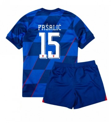 Chorvatsko Mario Pasalic #15 Venkovní dres komplet pro Děti ME 2024 Krátkým Rukávem (+ Krátké kalhoty)