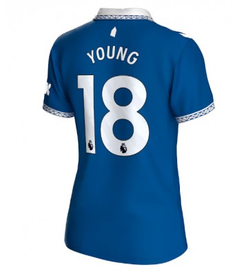 Everton Ashley Young #18 Domácí Dres pro Dámy 2023-24 Krátkým Rukávem