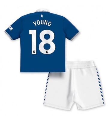 Everton Ashley Young #18 Domácí dres komplet pro Děti 2023-24 Krátkým Rukávem (+ Krátké kalhoty)