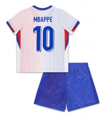 Francie Kylian Mbappe #10 Venkovní dres komplet pro Děti ME 2024 Krátkým Rukávem (+ Krátké kalhoty)