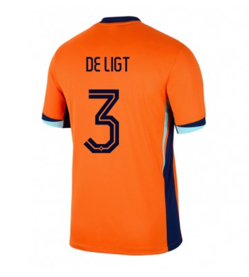 Holandsko Matthijs de Ligt #3 Domácí Dres ME 2024 Krátkým Rukávem