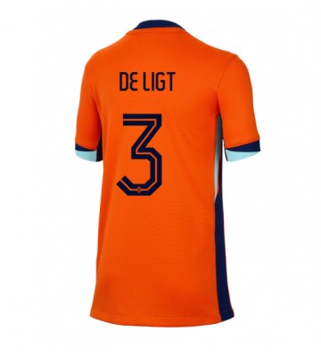 Holandsko Matthijs de Ligt #3 Domácí Dres pro Dámy ME 2024 Krátkým Rukávem