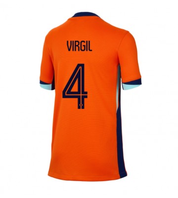 Holandsko Virgil van Dijk #4 Domácí Dres pro Dámy ME 2024 Krátkým Rukávem